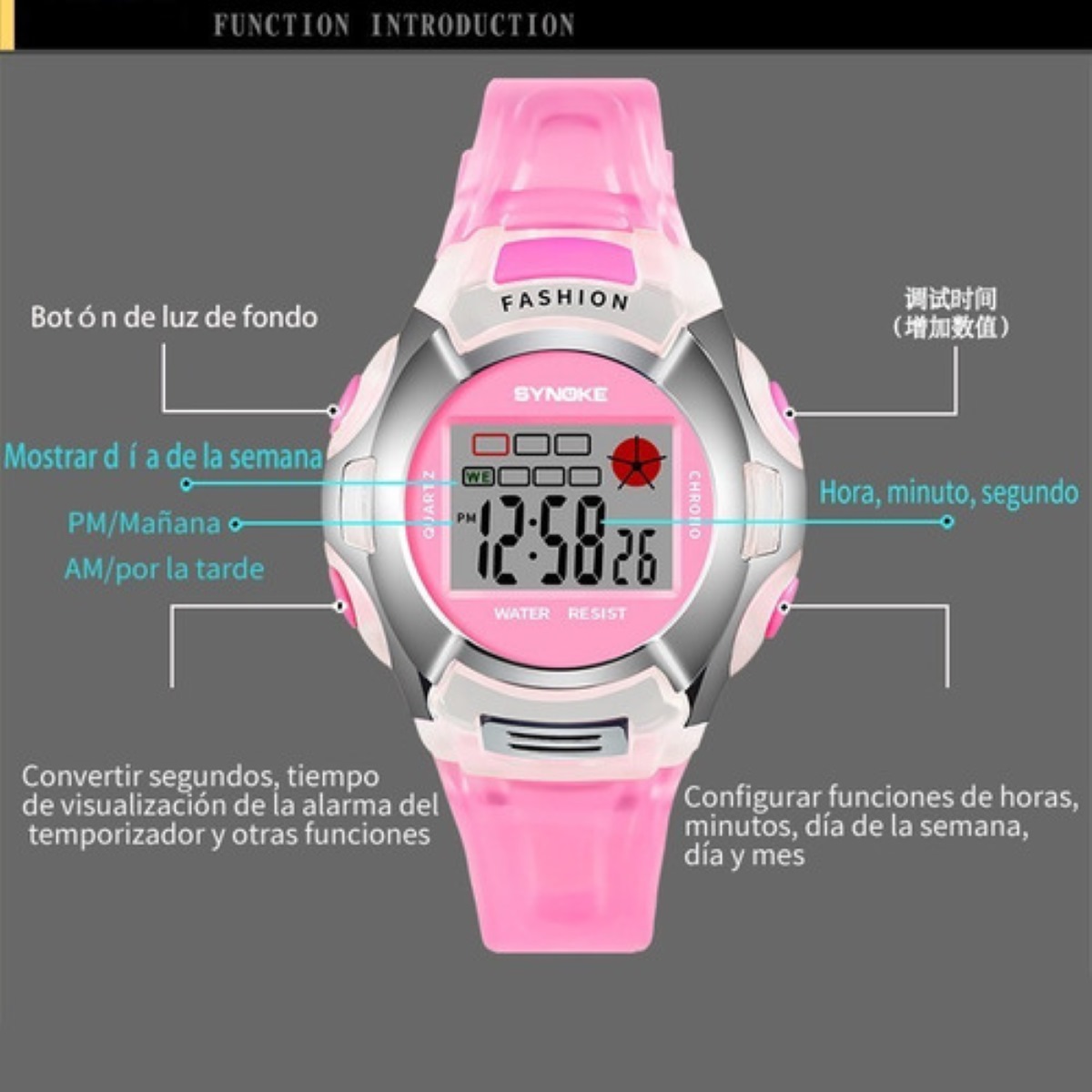 Reloj Infantil Niño Led Niña Cronometro Contra Agua Shock