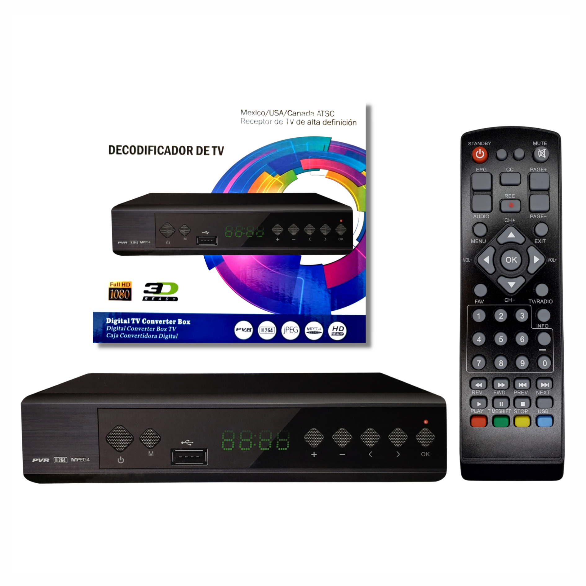 Decodificador Convertidor Digital Tv Full Hd 1080p + Antena