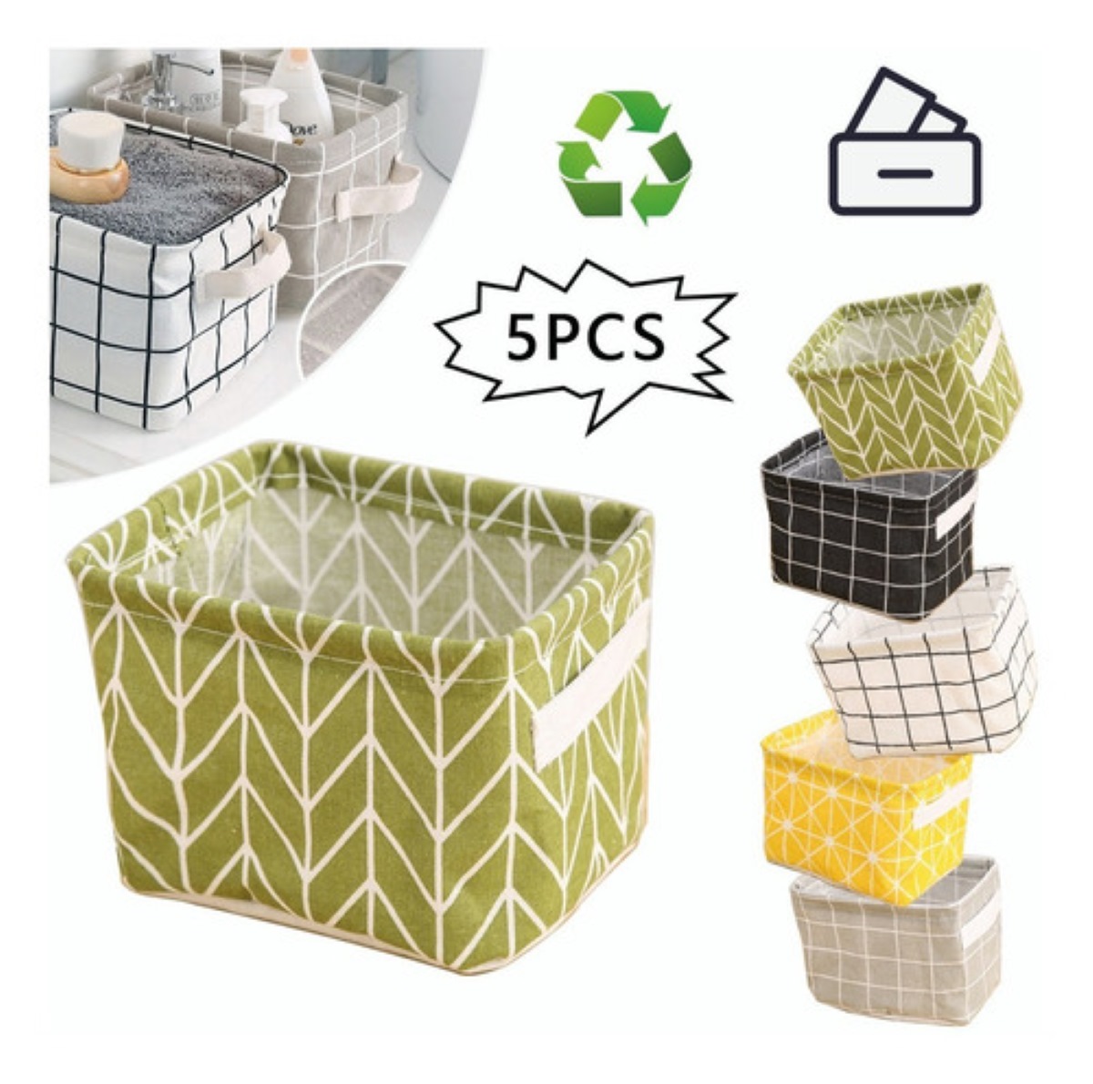 juego De Cajas De Almacenamiento Tela 