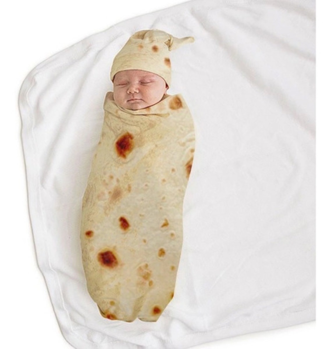Manta De Tortilla Cobijas Burrito Cobertor Para Bebe Niños beige