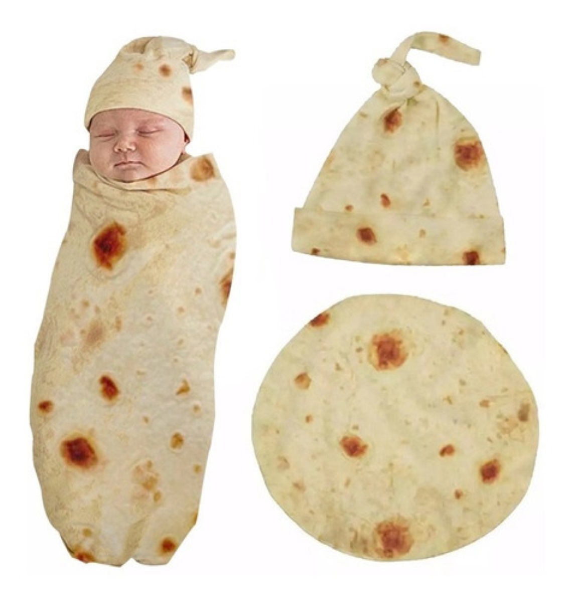 Manta De Tortilla Cobijas Burrito Cobertor Para Bebe Niños beige