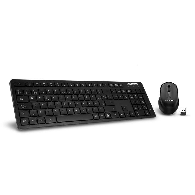 Teclado y Mouse Inalambricos con Receptor USB Redlemon
