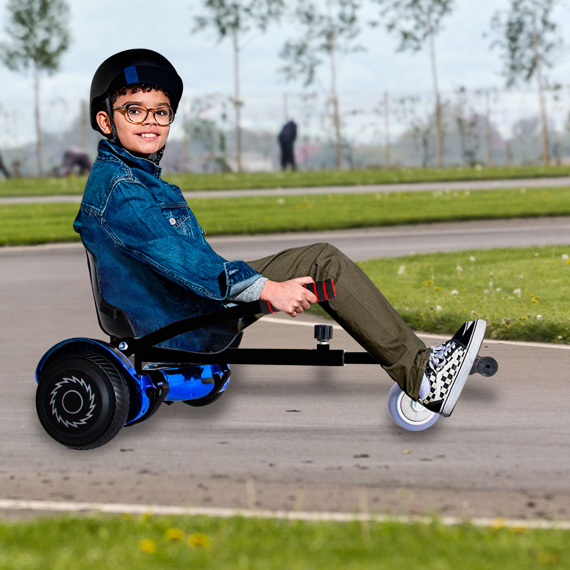 Adaptador de Hoverboard a Go Kart Accesorio para Buggy Negro