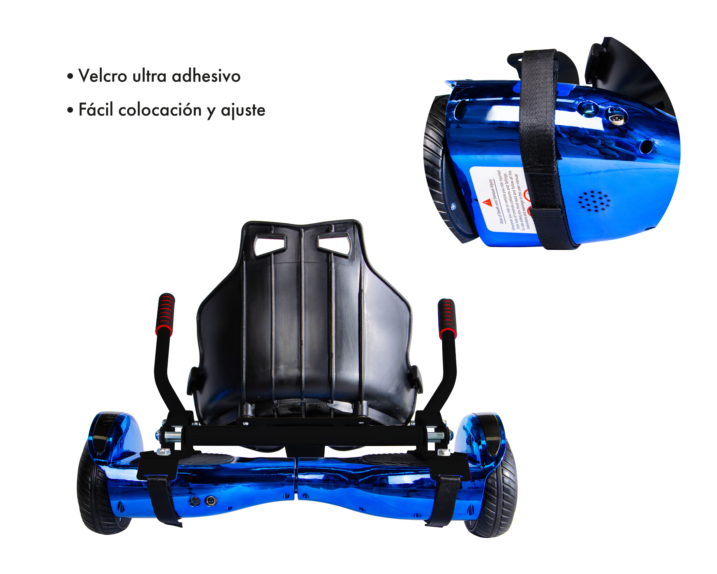 Adaptador de Hoverboard a Go Kart Accesorio para Buggy Negro