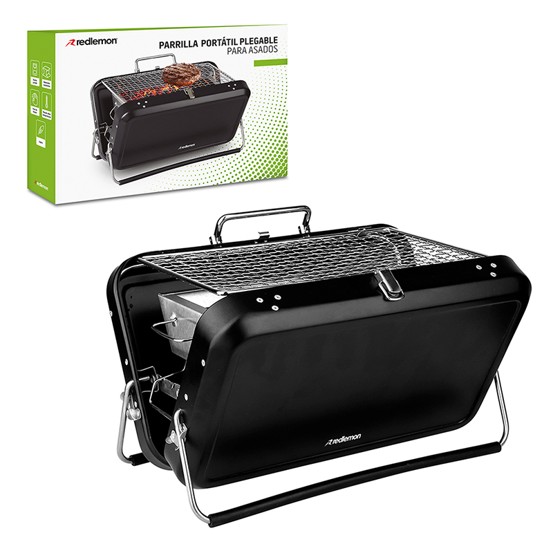 Asador Portátil Acero Inoxidable Plegable Maletín Redlemon