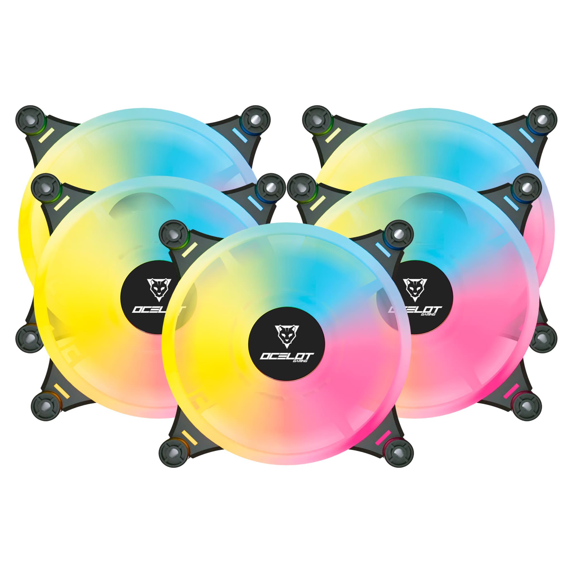 Ventilador de 120 mm Ocelot Gaming OF-3 (5 piezas), ARGB, para Gabinete