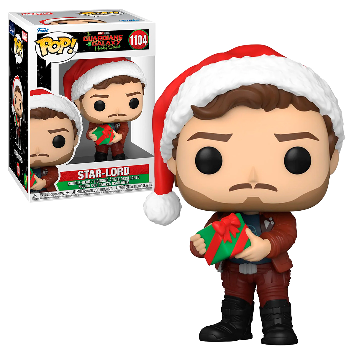Funko Pop Star Lord Con Regalo #1104 Guardianes De La Galaxia Navidad Original