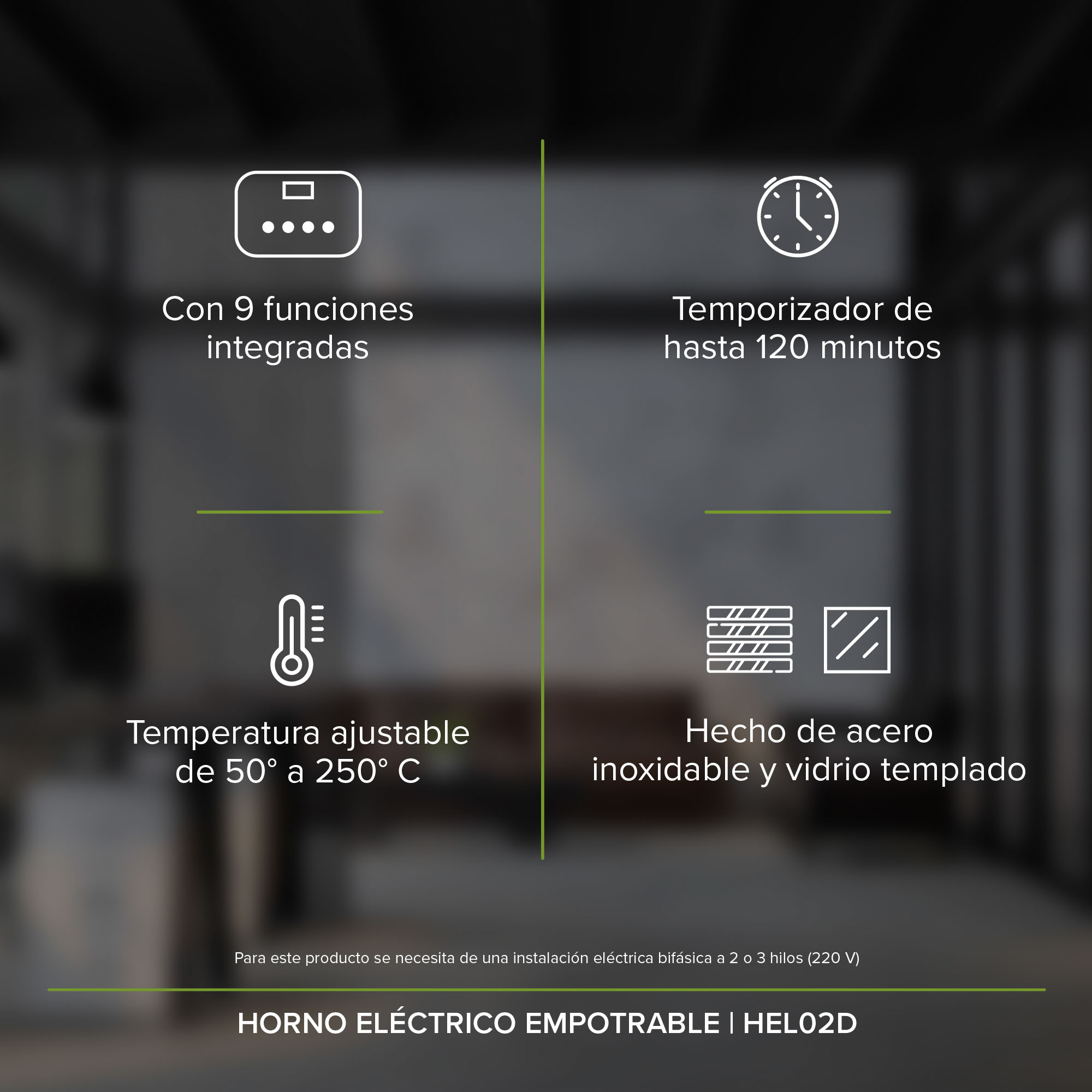 Horno Eléctrico 67 L Empotrable Panel Digital Avera HEL02D