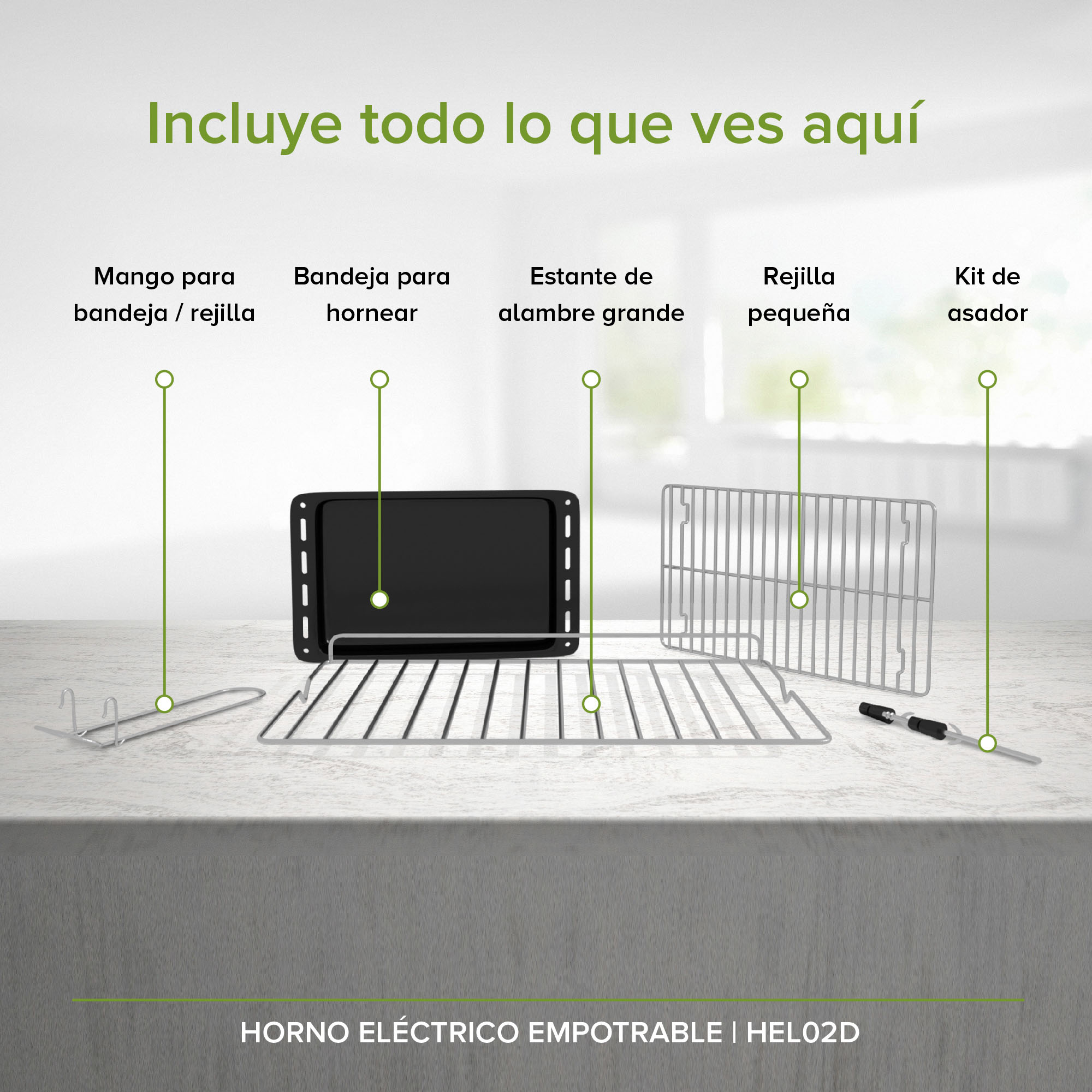 Horno Eléctrico 67 L Empotrable Panel Digital Avera HEL02D