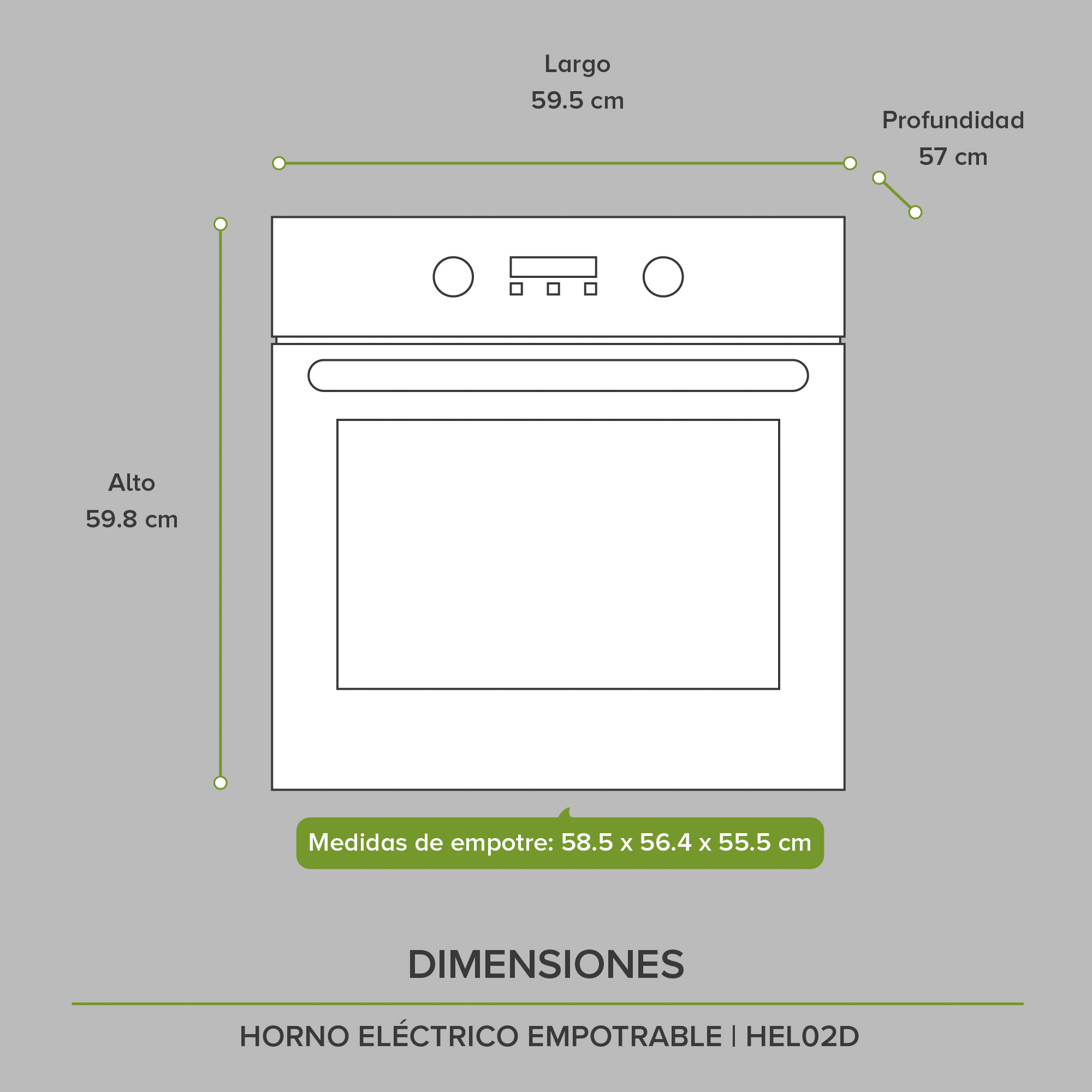 Horno Eléctrico 67 L Empotrable Panel Digital Avera HEL02D