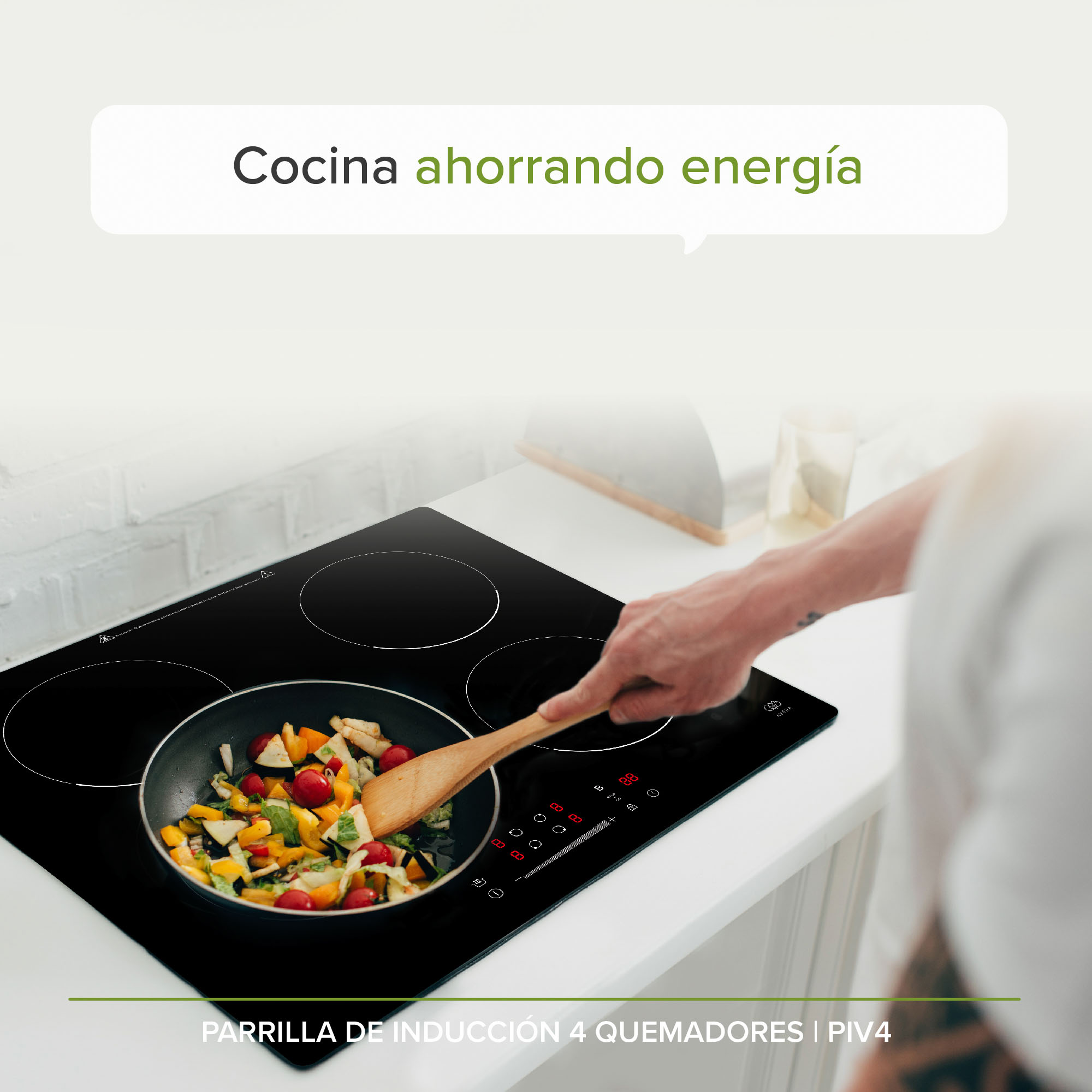 Parrilla Inducción 4 Zonas 60 CM 220v Vidrio Templado Avera PIV4