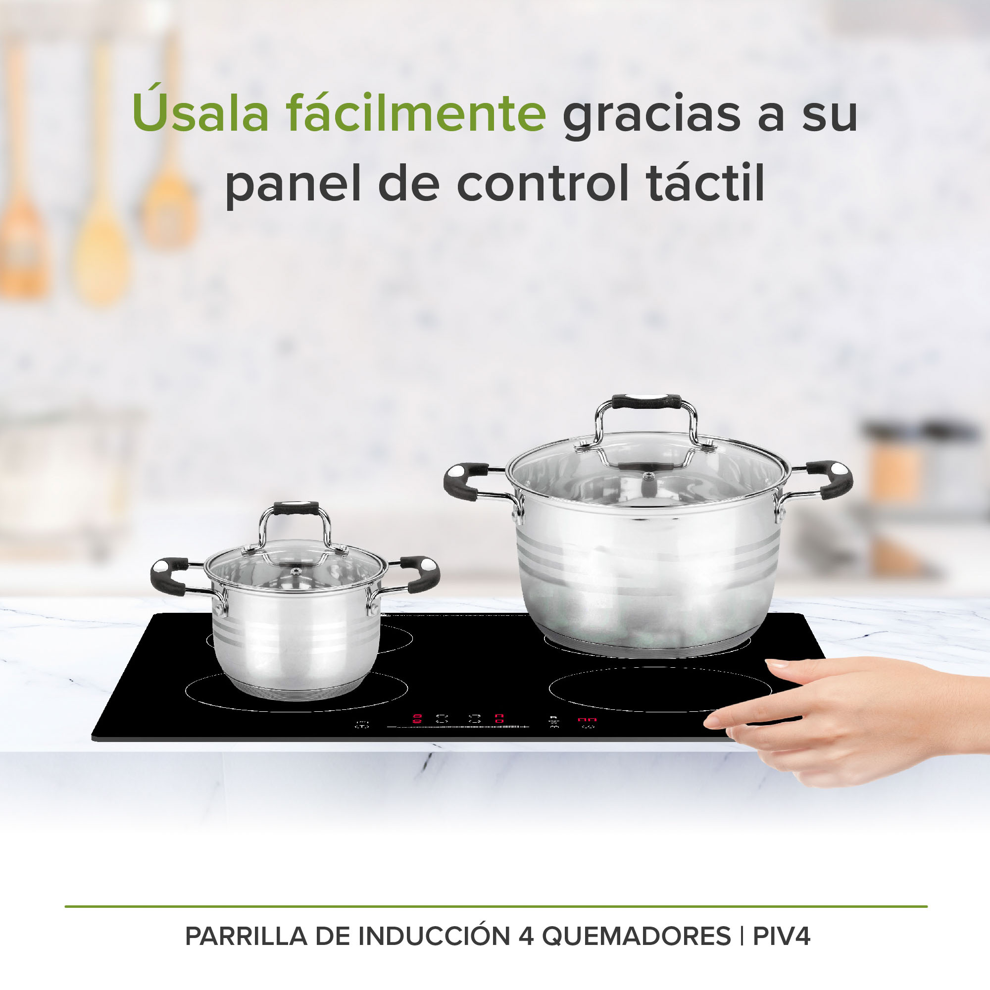 Parrilla Inducción 4 Zonas 60 CM 220v Vidrio Templado Avera PIV4