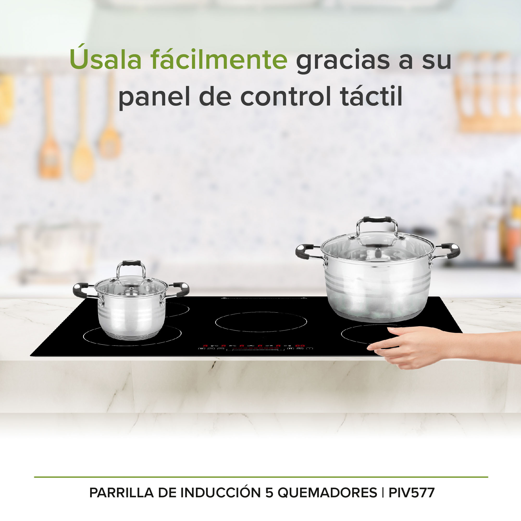 Parrilla Inducción 5 Zonas 76 CM Vidrio Tem Avera PIV577