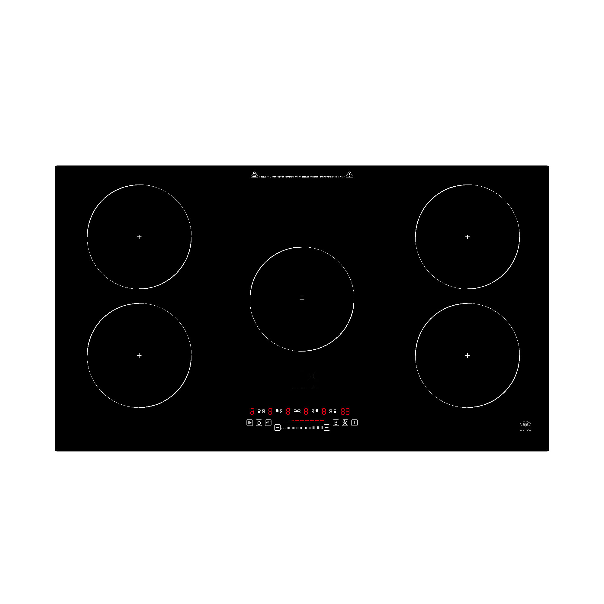 Parrilla Inducción 5 Zonas 90 CM Vidrio Tem WiFi Avera PIV590