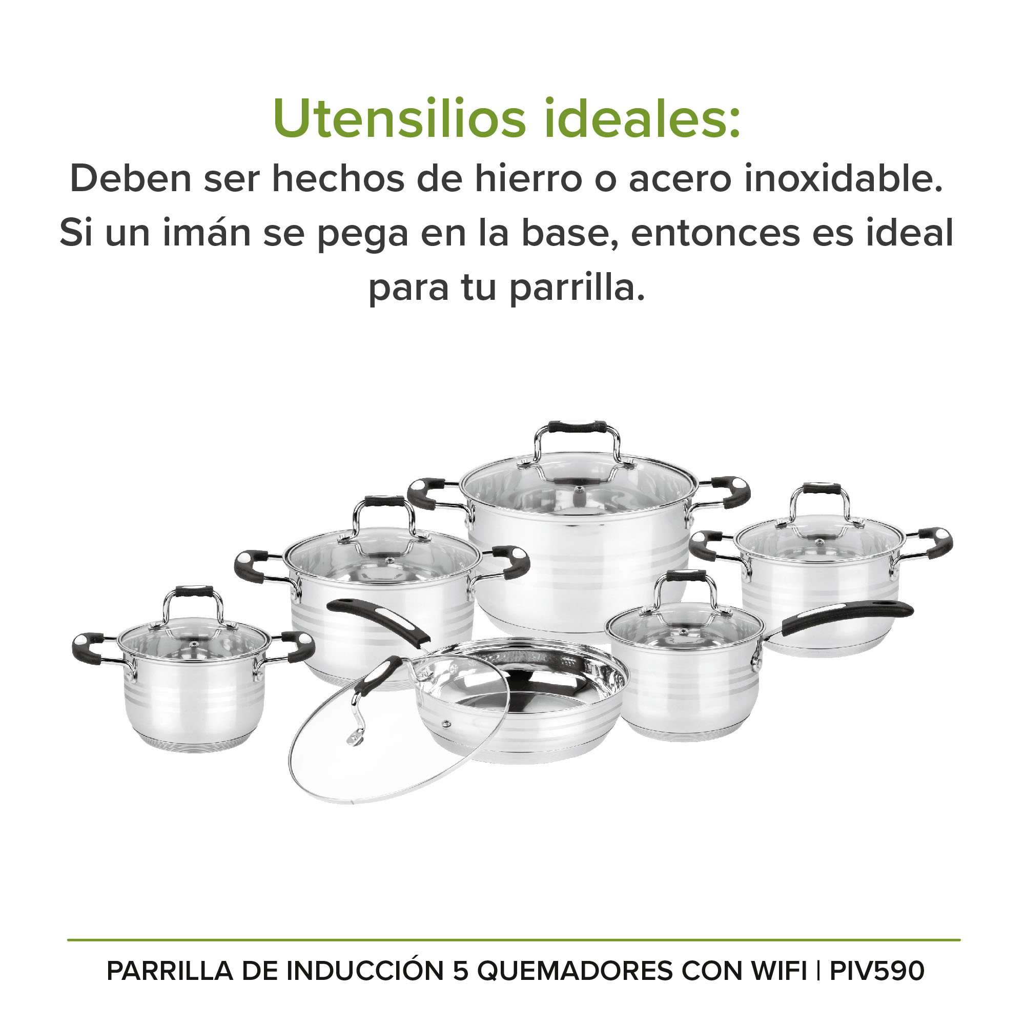 Parrilla Inducción 5 Zonas 90 CM Vidrio Tem WiFi Avera PIV590