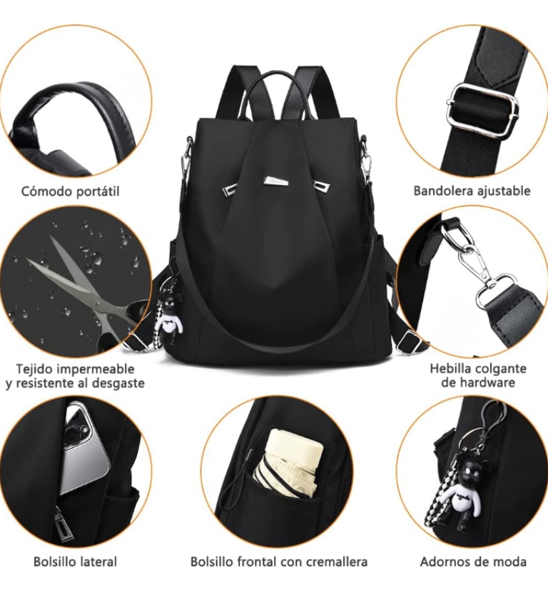 Mochila mujer impermeable antirrobo 