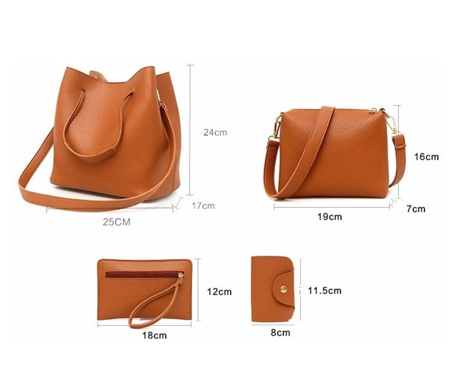 Bolso Casual De Nueva Moda Para Mujer, 4 Piezas Color Gris