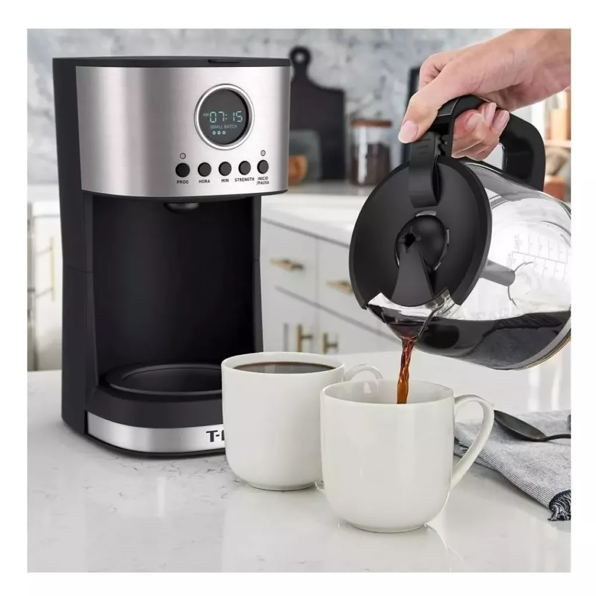 Cafetera De 14 Tazas Filtro Permanente T-Fal CM772D50 SMS