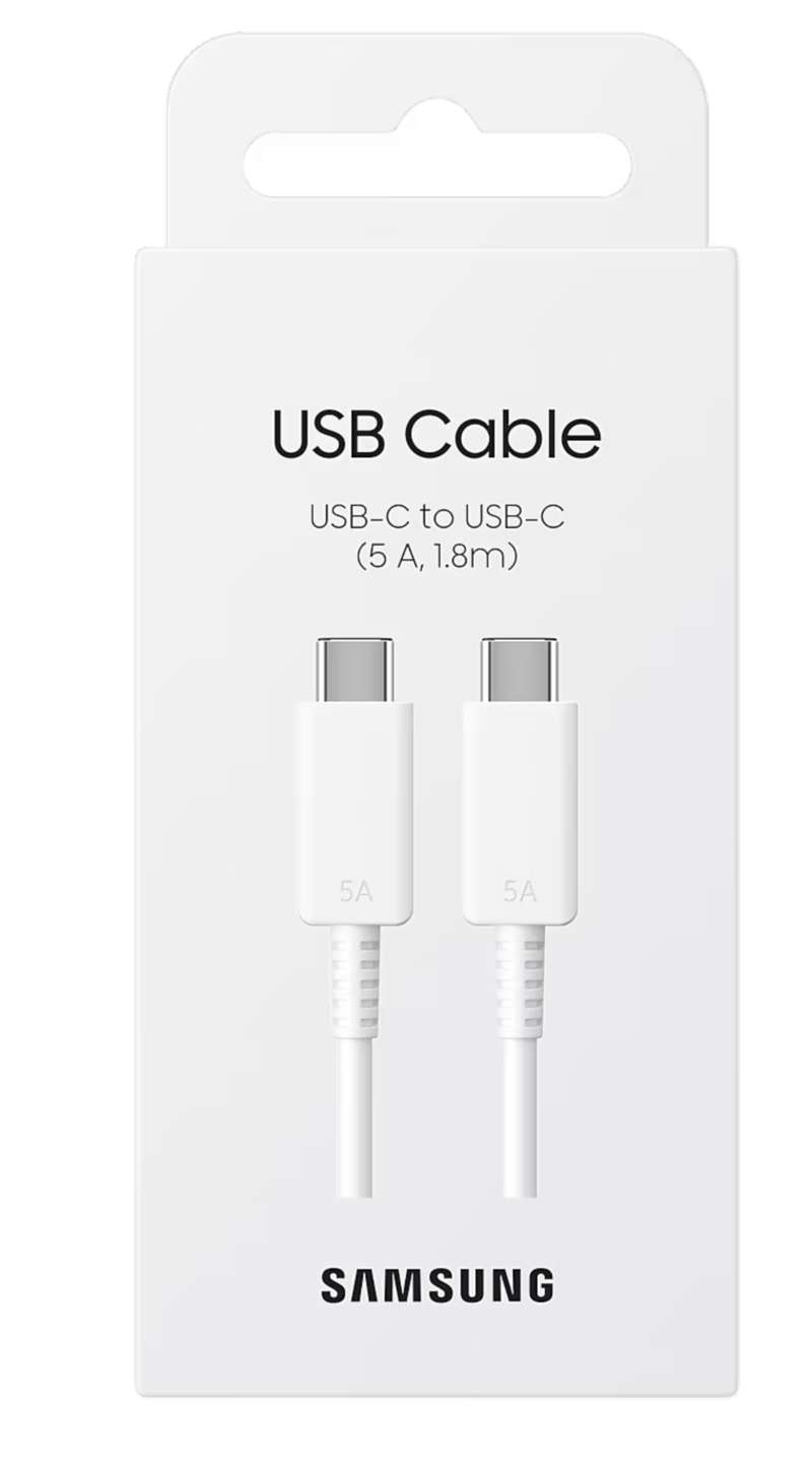 CABLE SAMSUNG TIPO C A TIPO C DE 1,8 M (5A), BLANCO