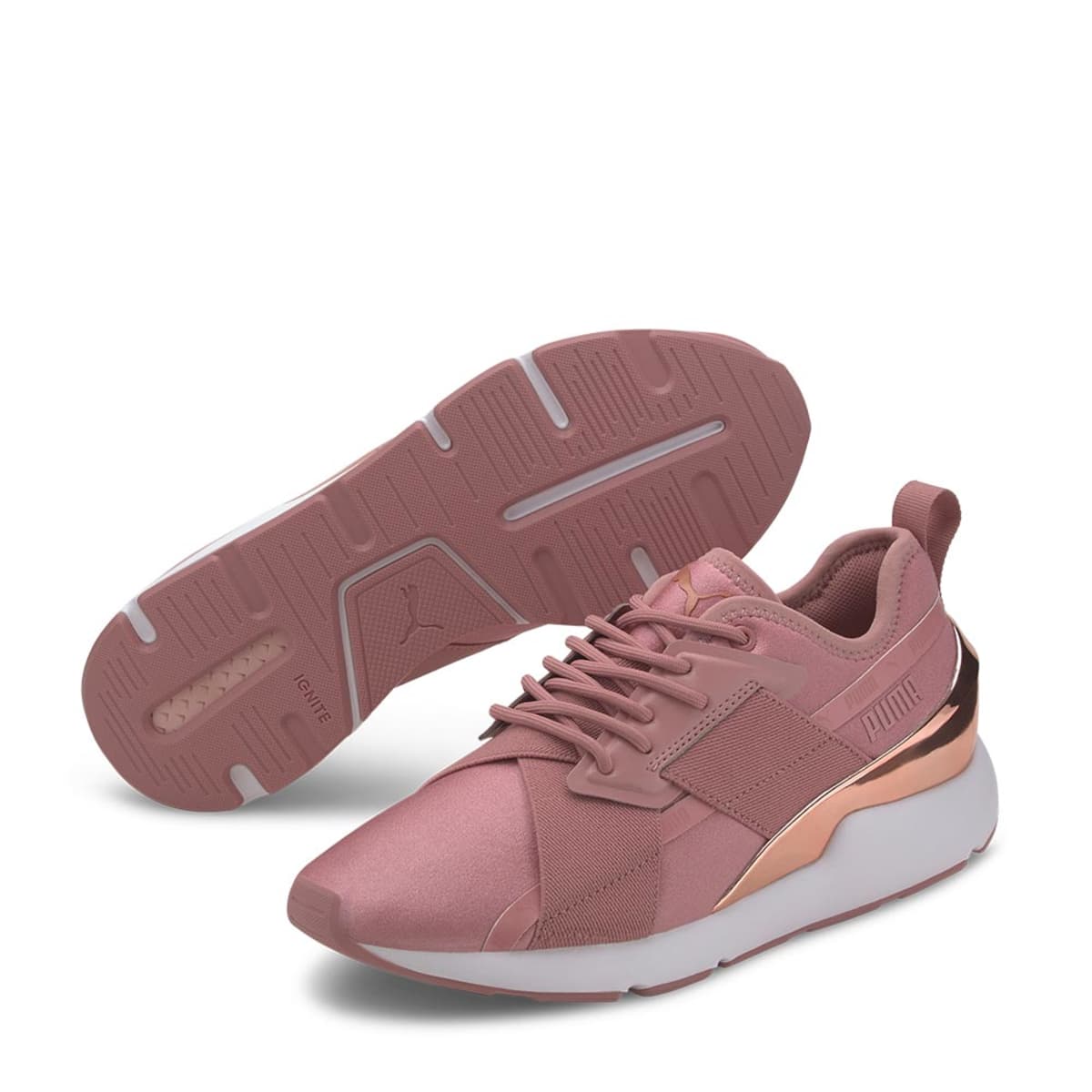 Tenis casual Muse X 2 Metallic Wns de Puma para mujer, color rosa, mod. 1057400