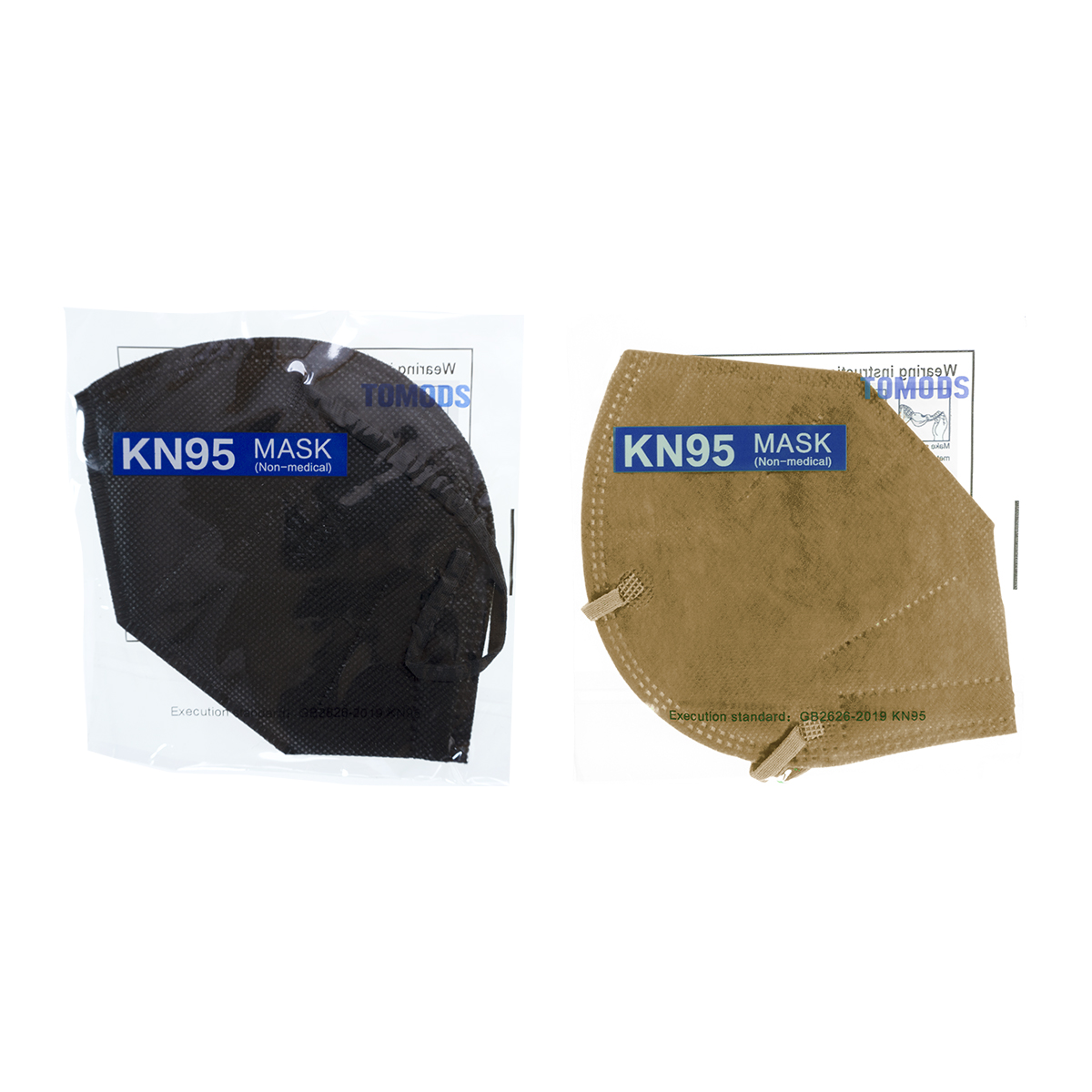 Kn95 Mascarillas Cubrebocas Lavables Caja10pz Colores Tomods 