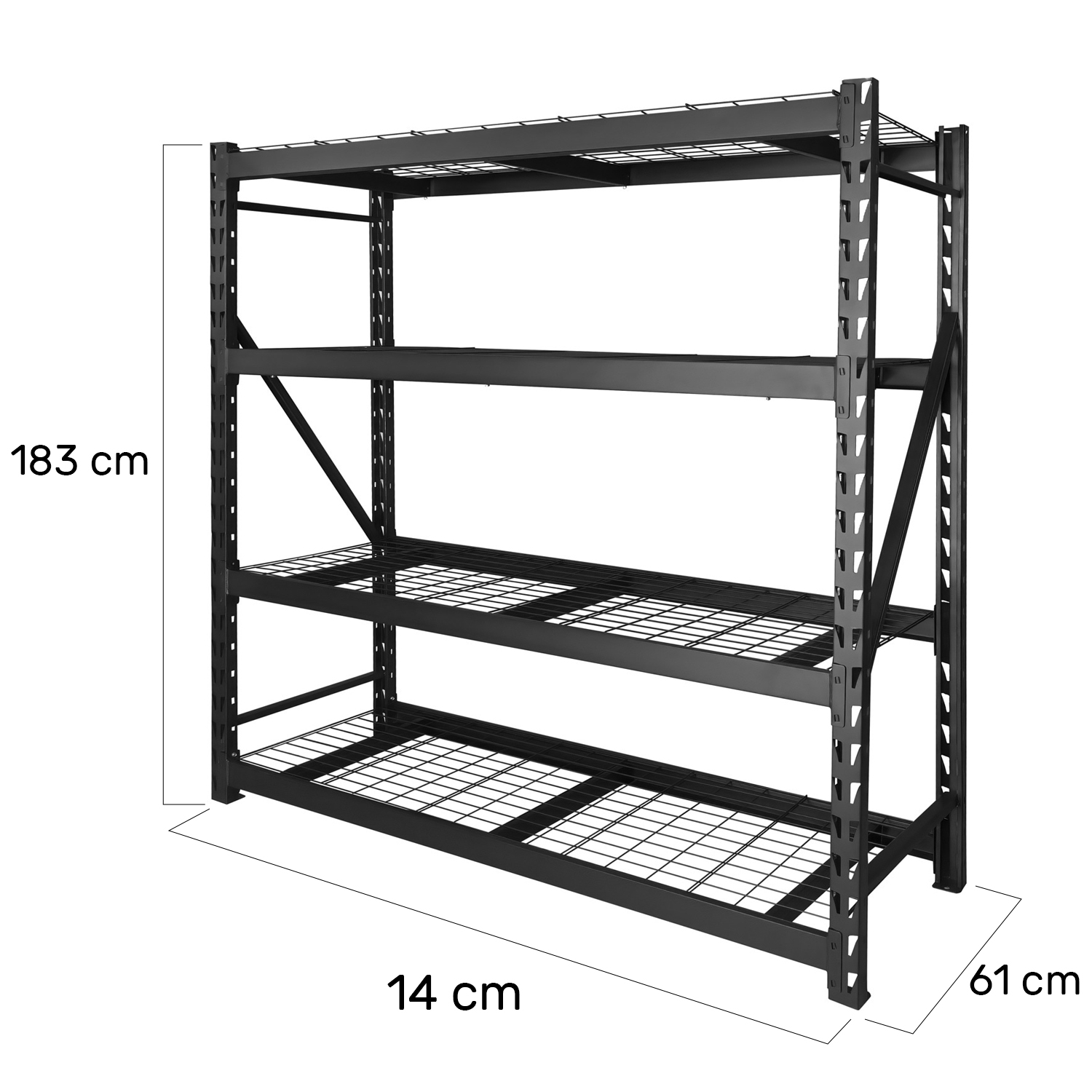 Rack Estante Anaquel Acero Industrial 4 Niveles 2.1 Ton