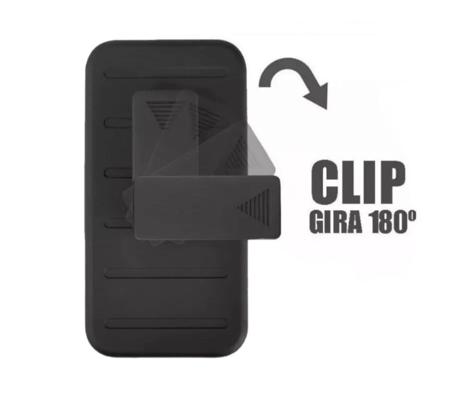 Funda Protector Uso Rudo con Clip más Mica de Cristal Gratis para OPPO A17  Color Negro