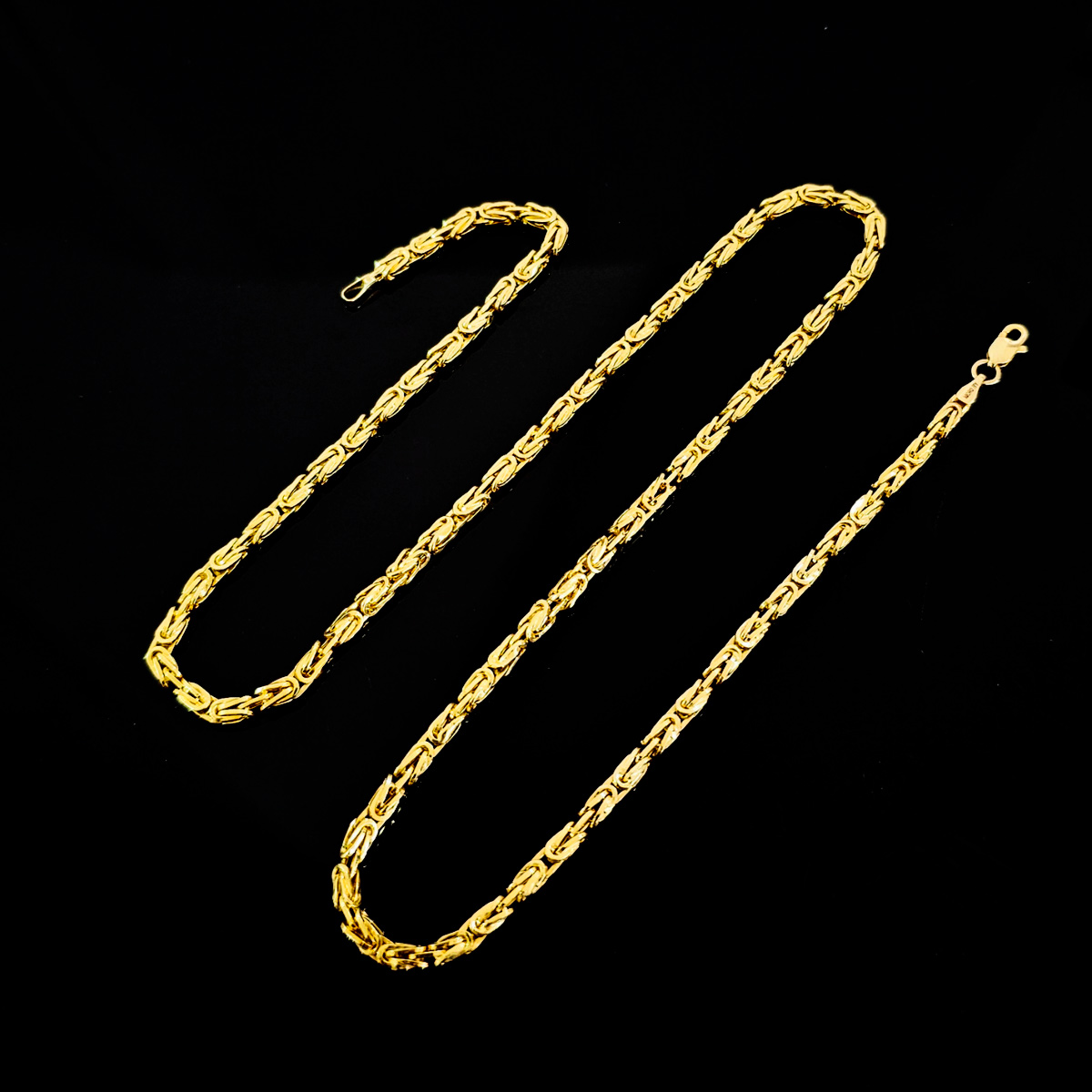 Cadena de oro 10k hombre italiana bizantino. Incluye certificado y caja de regalo