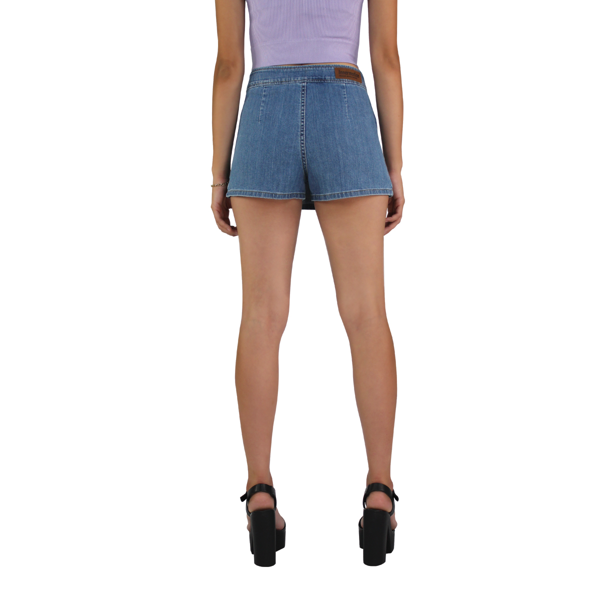 Falda Short De Mezclilla Innermotion Azul Claro Estilo 1419 Para Mujer