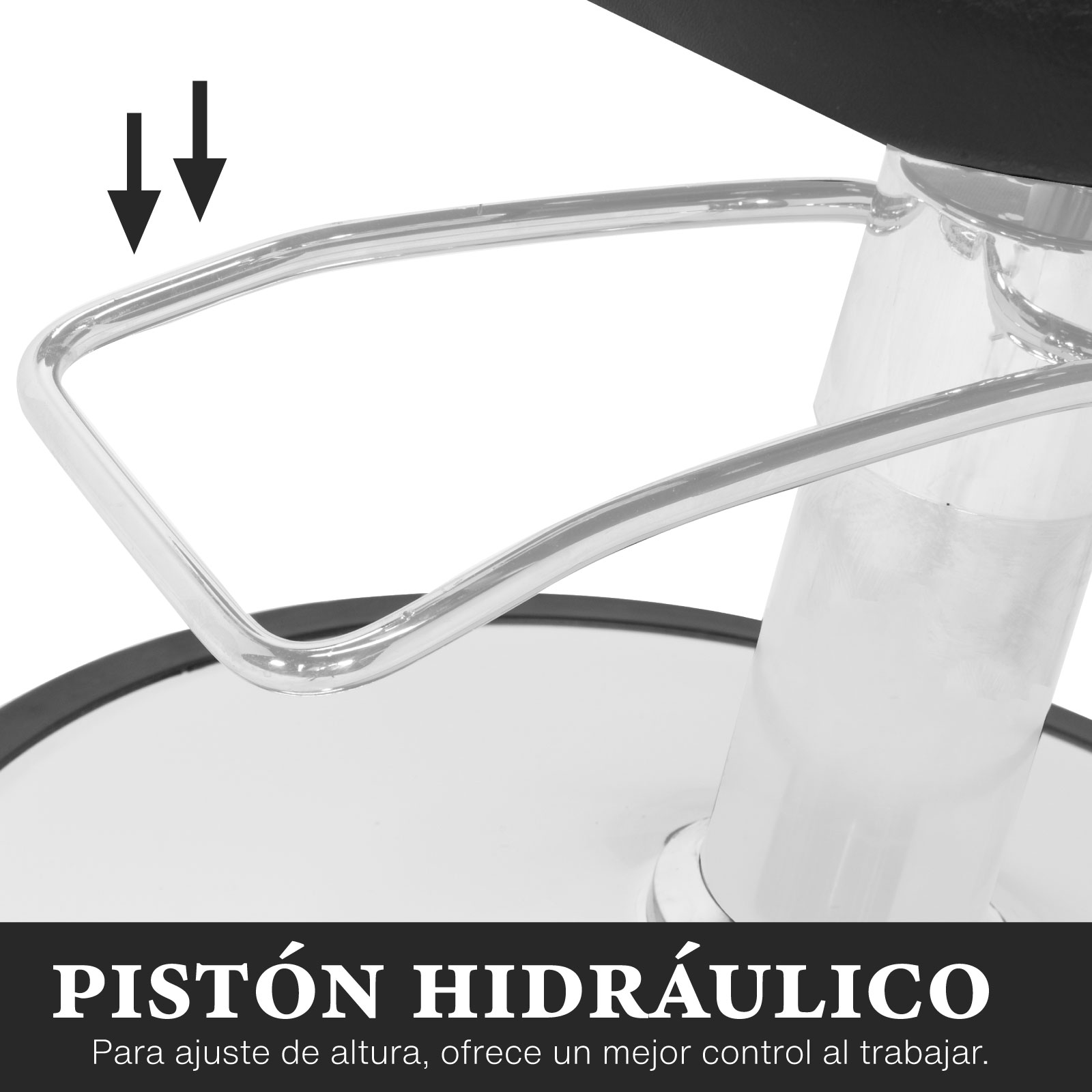 Silla Hidráulica Onof para Salón de Belleza y Barbería, Reclinable con Altura Ajustable