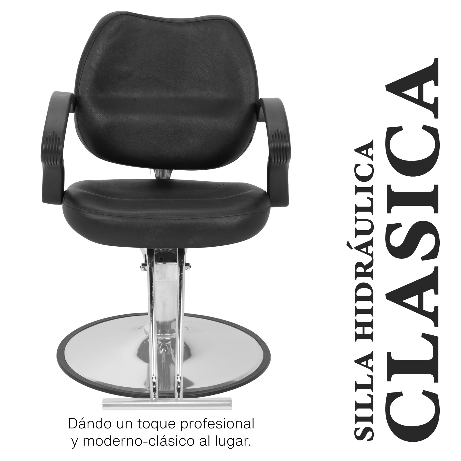 Silla Hidráulica Onof para Salón de Belleza y Barbería, Reclinable con Altura Ajustable
