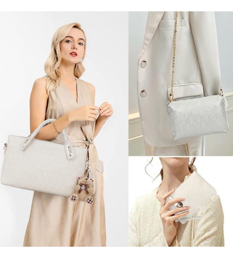 Conjunto de 4 piezas bolsa para mujer impermeable antirrobo 