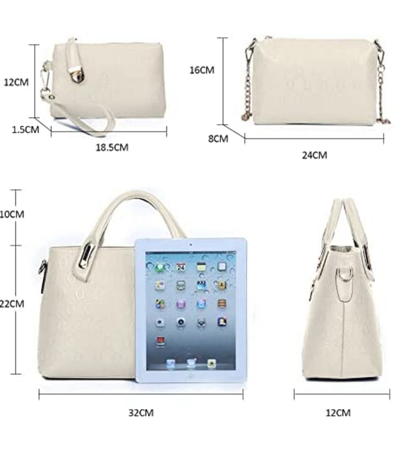 Conjunto de 4 piezas bolsa para mujer impermeable antirrobo 