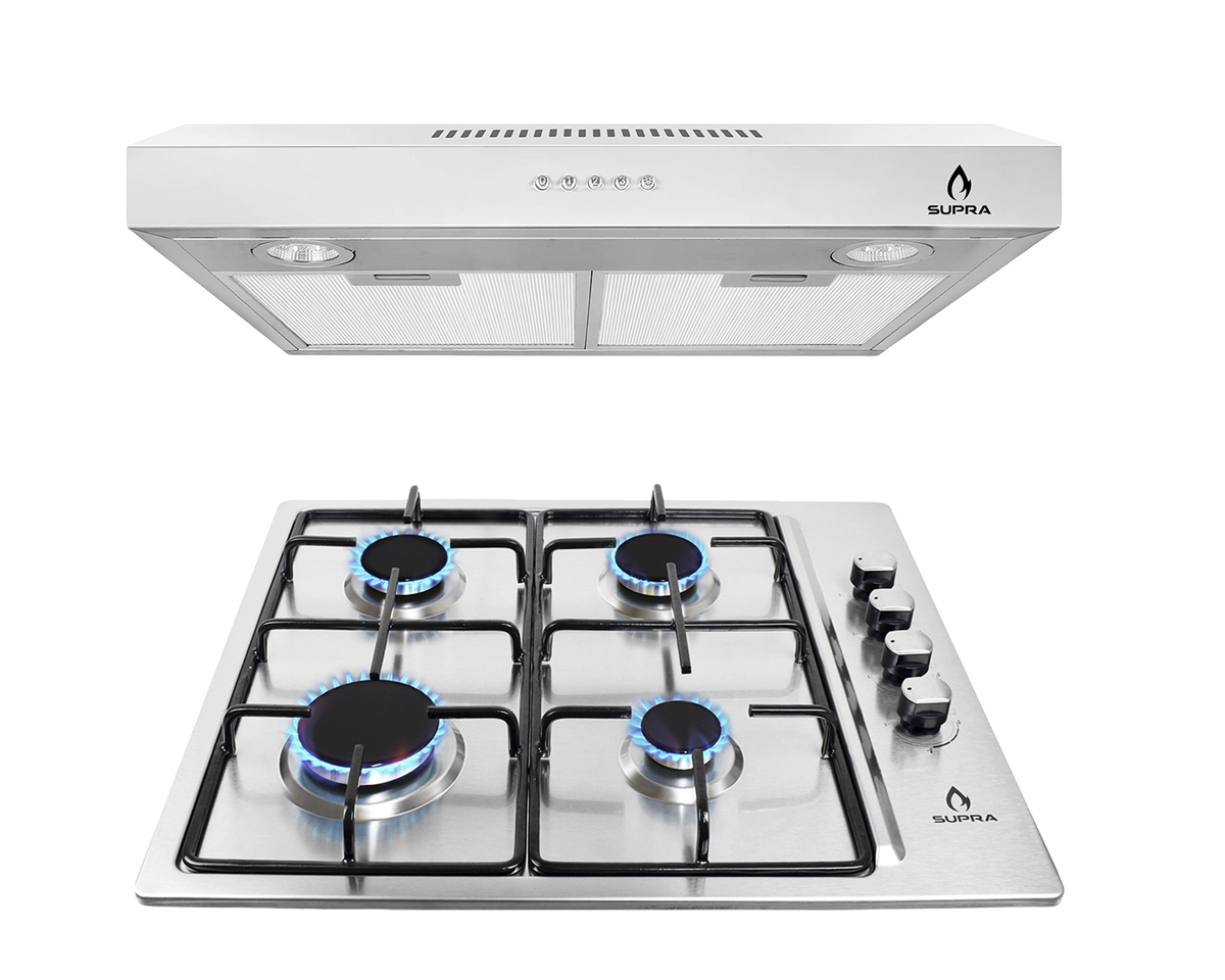 Combo Dolce De Supra Parrilla 4 Quemadores Y Campana Básica 60 Cm