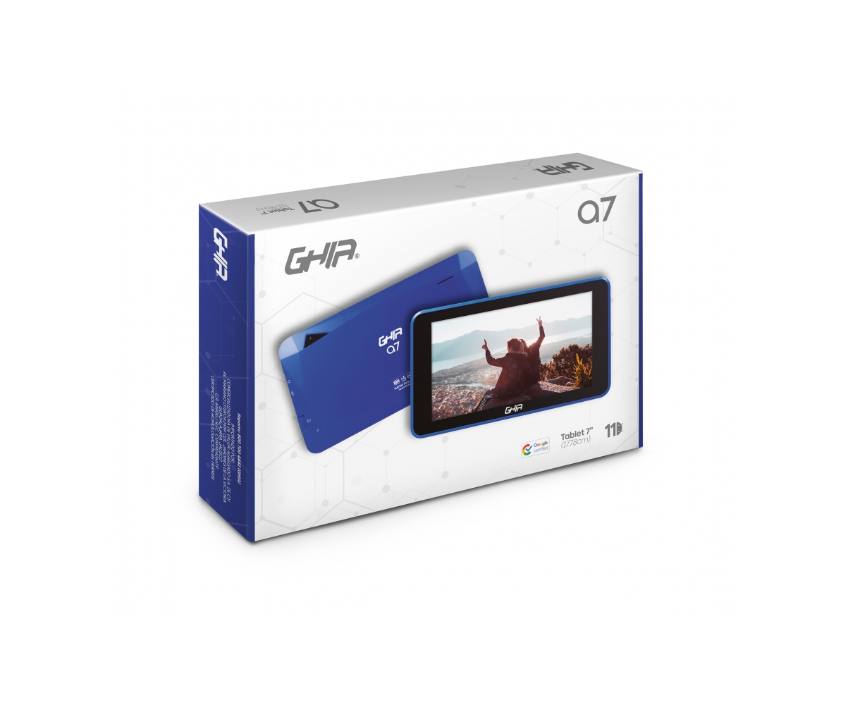 Tablet Ghia A7 7", 16GB, Android 11 Go Edition, Azul