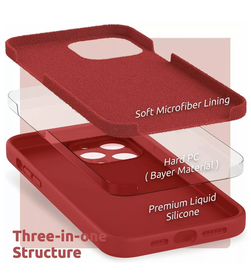 Para iPhone 15 Pro Max Funda para teléfono de silicona líquida MagSafe  (rojo)