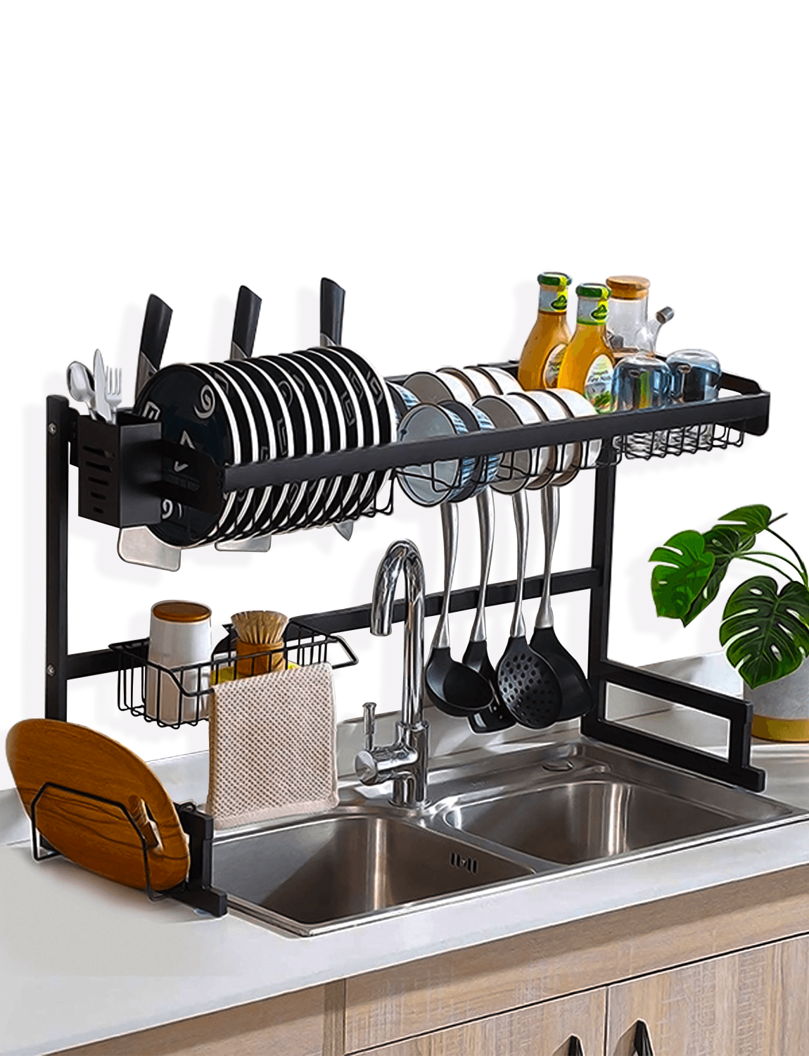 Escurridor de Trastes de Acero Inoxidable Archy para Cocina Fregadero Organizador Platos Vasos Cucharas Cuchillos Multiusos Escurridor Escurreplatos Estante Gran Capacidad Practico Resistente (NM784)