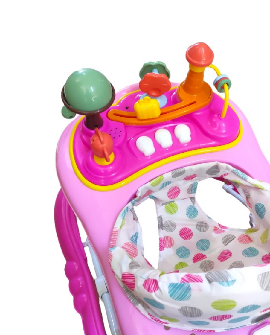 Andadera Para Bebe Con Llantas De Gel, Tablero,sonido Rosa 