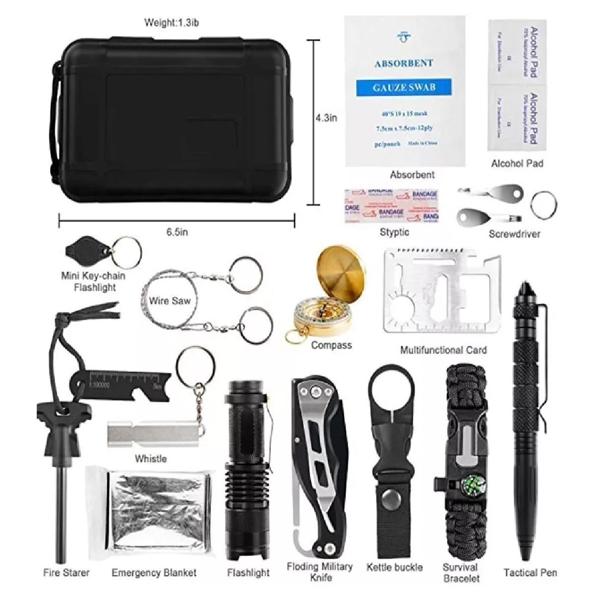 Kit De Supervivencia De Emergencia Para Camping Combinación 18 es 1