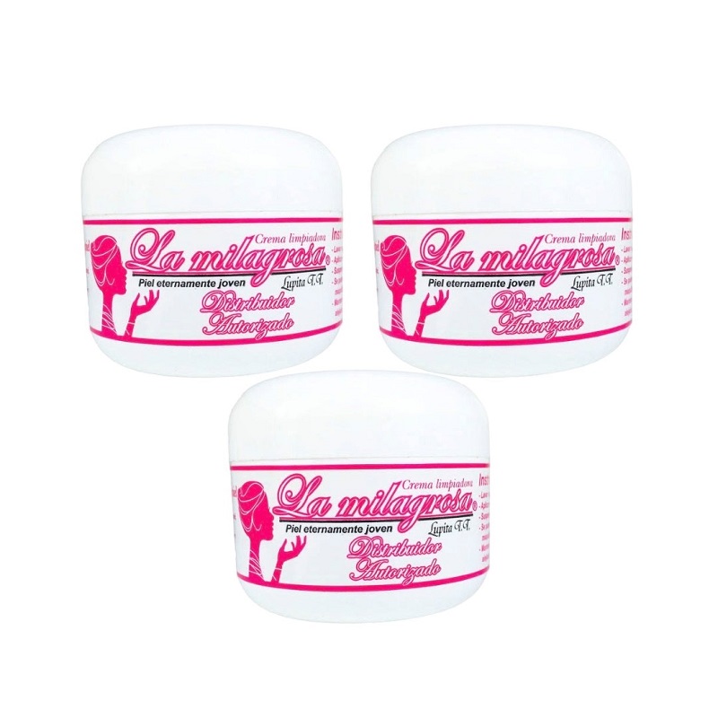 Crema la Milagrosa 3 Cremas Regeneradoras, crema de limpieza, piel, manchas, espinillas, acné, cicatrices.