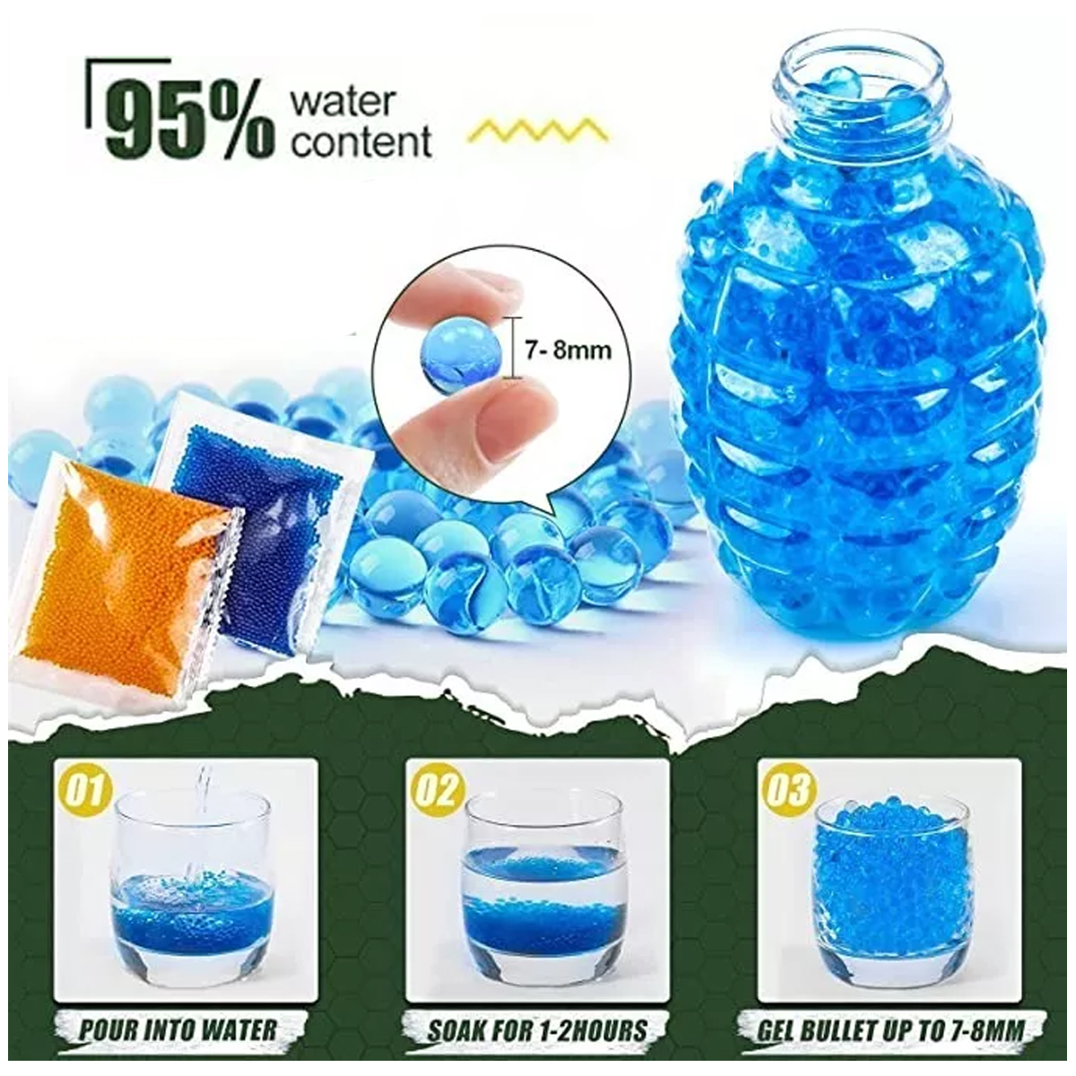 Juguete Pistola Bolas Hidrogel Gafas Protección Ak47