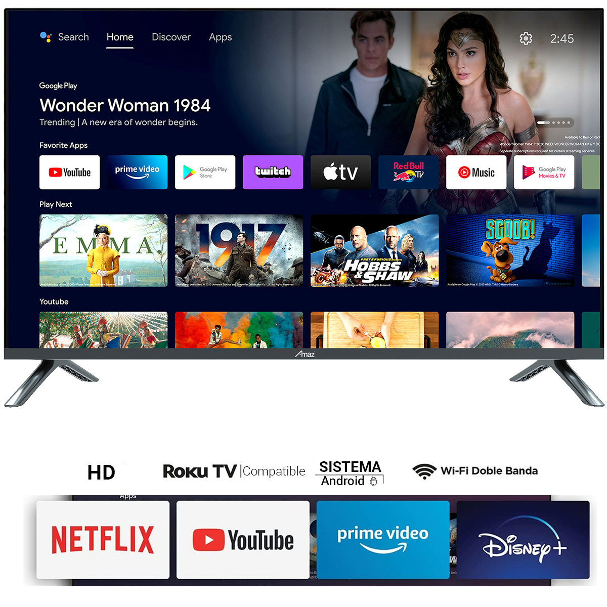 Smart Tv Pantalla Led De 43 Pulgadas Amaz 110v/240v