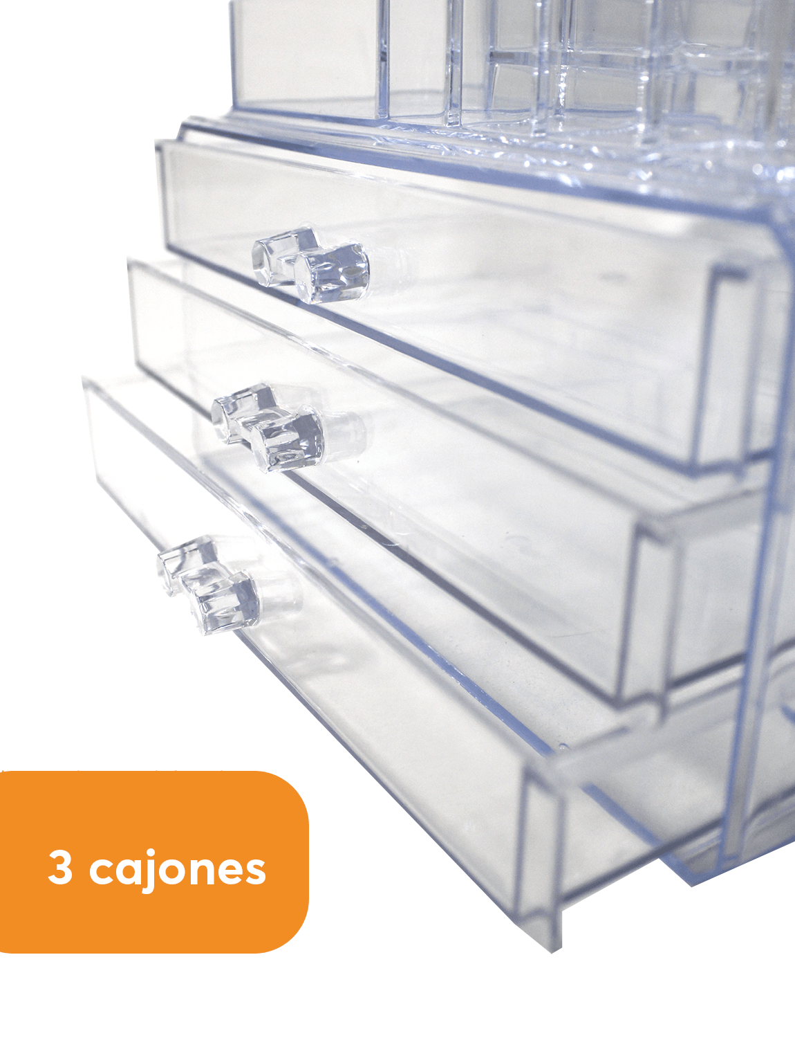 Organizador de Maquillaje Archy Acrilico con Espejo Doble Zoom Porta Maquillaje Make Up Armable Caja para Joyeria Tocador cosmetiquera Baño Cosméticos Perfume Porta Brochas (GW818)