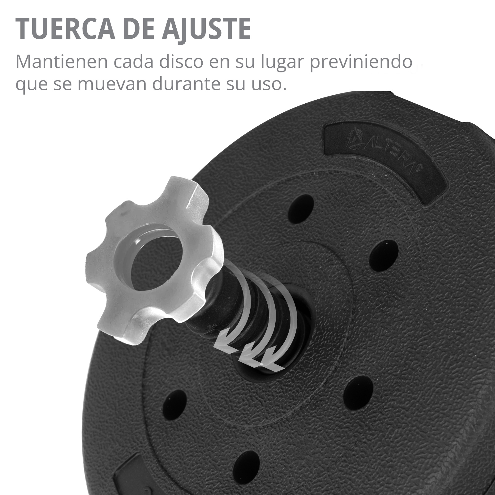 Set de Mancuernas Ajustables 40 kg Altera 5 en 1 con Pesa Rusa 