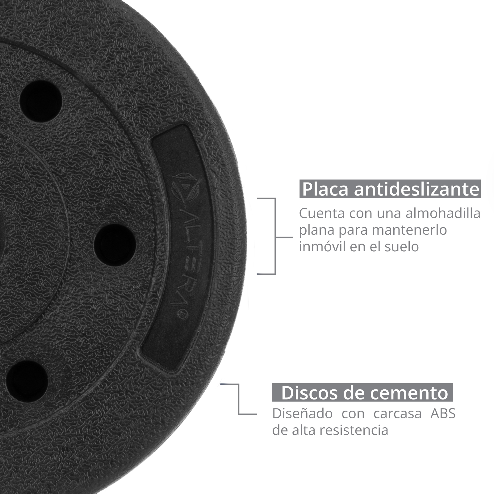 Set de Mancuernas Ajustables 40 kg Altera 5 en 1 con Pesa Rusa 
