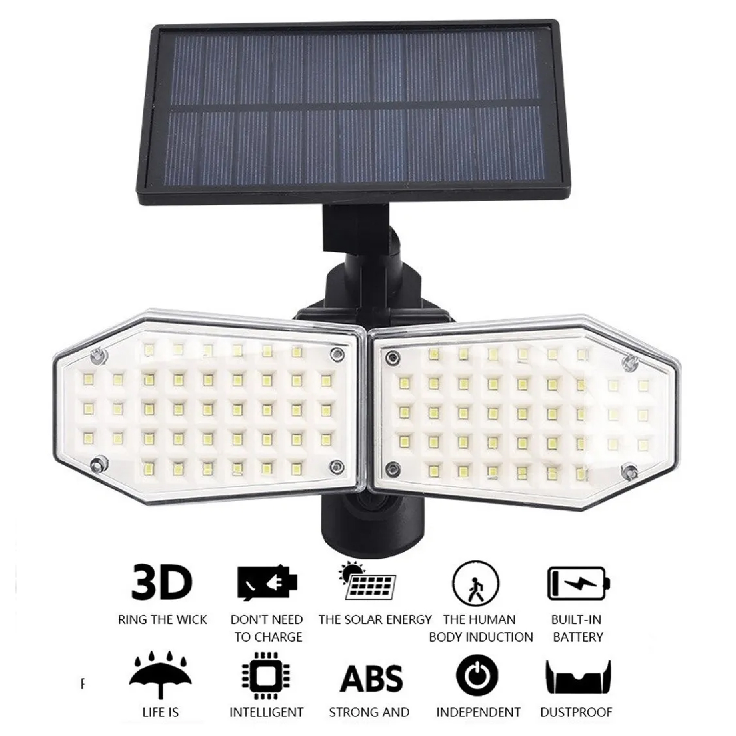 Lampara Led con panel Solar Recargable Para Exterior Con Sensor De Movimiento Jardín al aire libre impermeable