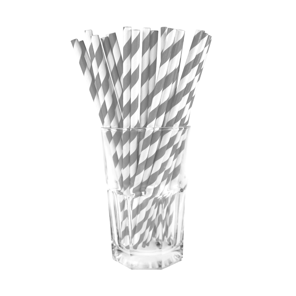 100 Popotes De Papel Biodegradables/ Económicos/ Coloridos Gris claro