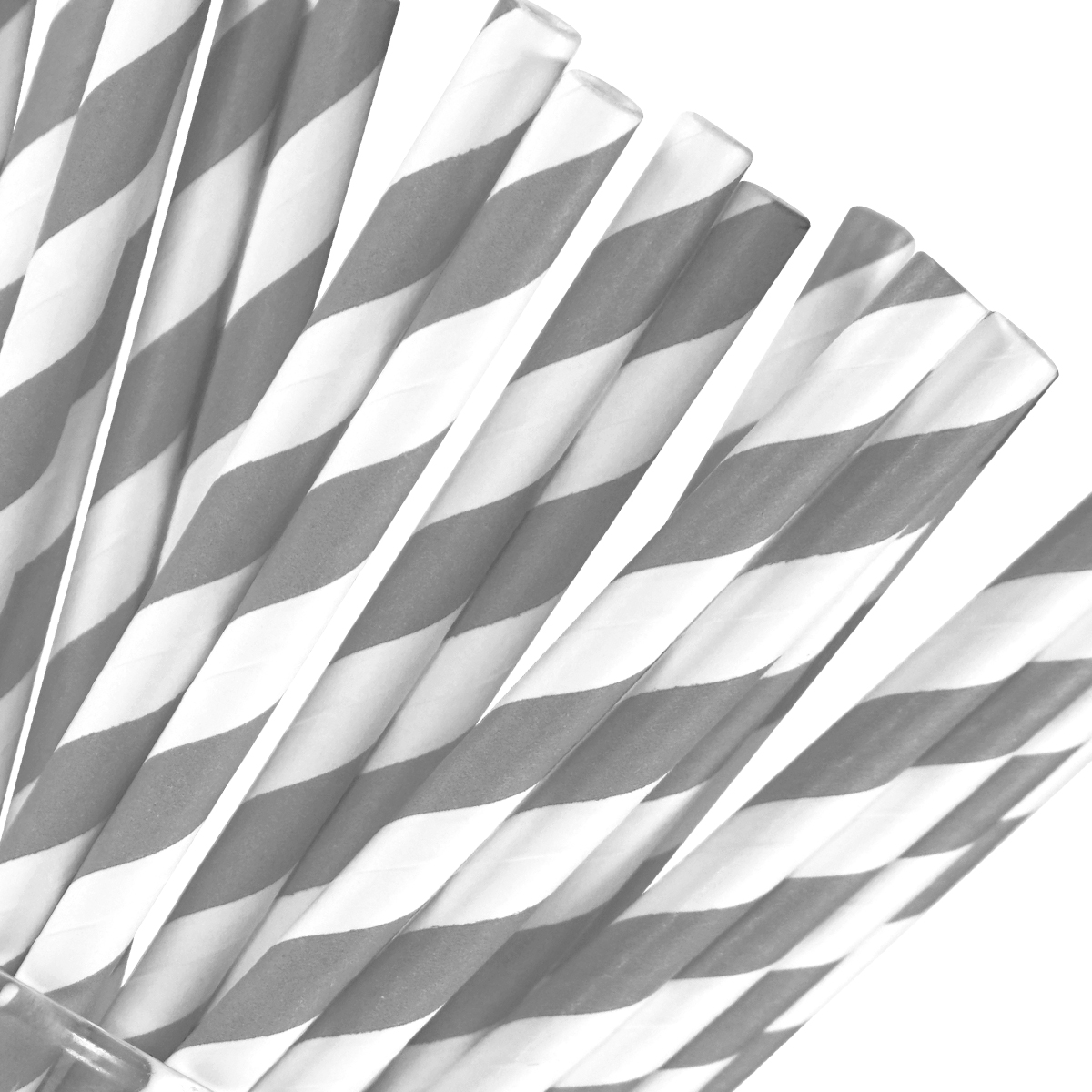 100 Popotes De Papel Biodegradables/ Económicos/ Coloridos Gris claro