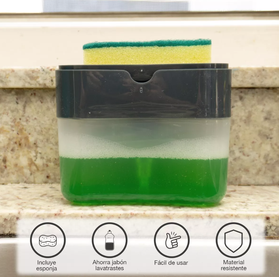 Dispensador de jabón multiusos fácil de limpiar, dispensador de jabón de  cristal