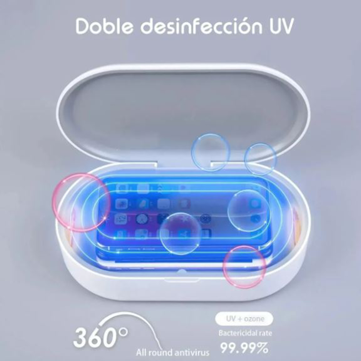 Esterilizador Uv Con Cargador Inalámbrico Marca Atvio